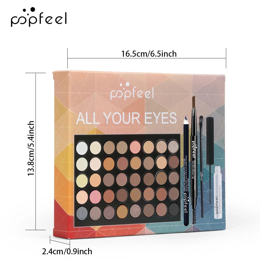 POPFEEL Eye Makeup Set – Complete Eye Beauty Kit with Eyeshadow, Eyeliner, Mascara & More