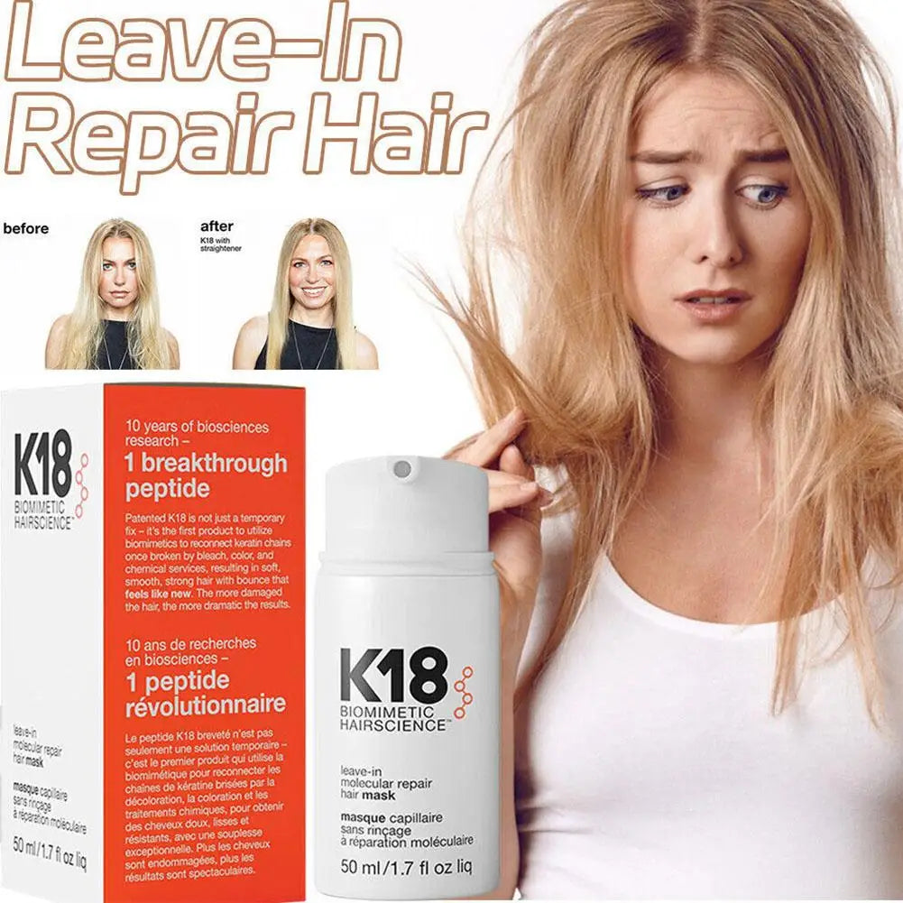 K18 Leave-In Molecular Repair Hair Mask – Deep Keratin Treatment for Damaged Hair & Scalp (1/5 PCS)