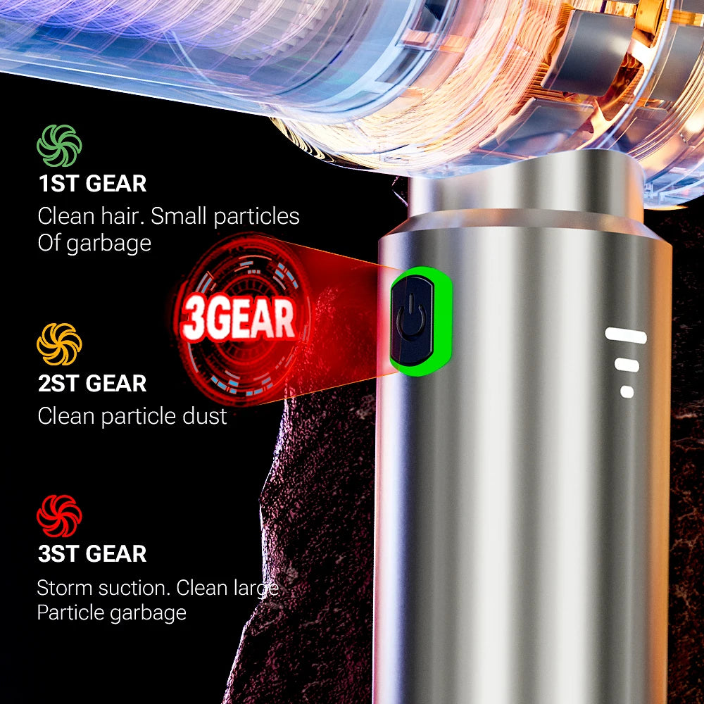 Powerful Cordless Mini Car Vacuum Cleaner 985000PA – Ultra-Strong Suction Lightweight Cleaner for Car & Home