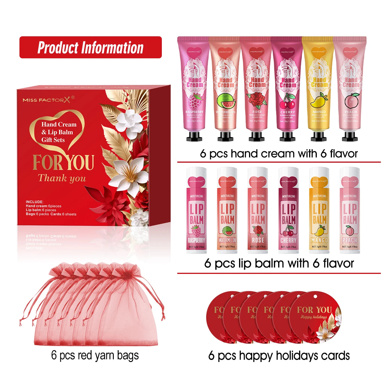 24PCS Bulk Lip Balm & Hand Cream Set – Perfect Gift For Birthday, Wedding, Holiday Gift Or Any Occasion