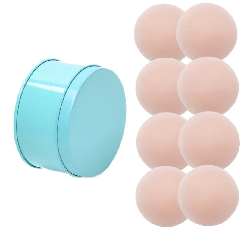Nipple Cover -4 Pairs Ultra-Thin Sticky Adhesive Reusable Silicone Nipple Pasties With Box