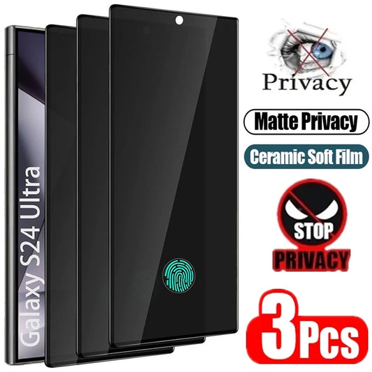 3Pcs Matte Privacy Screen Protector for Samsung Galaxy S Series – Anti-Spy Ceramic Film