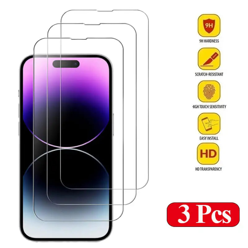 HD Tempered Glass Screen Protector for iPhone 11/12/13/14/15/16 Pro Max – Ultra Clear Glass Film