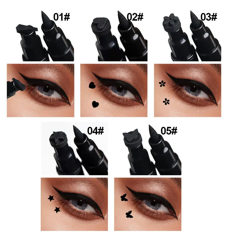 2-in-1 Double Head Star Stamp & Eyeliner – Waterproof & Smudge-Proof