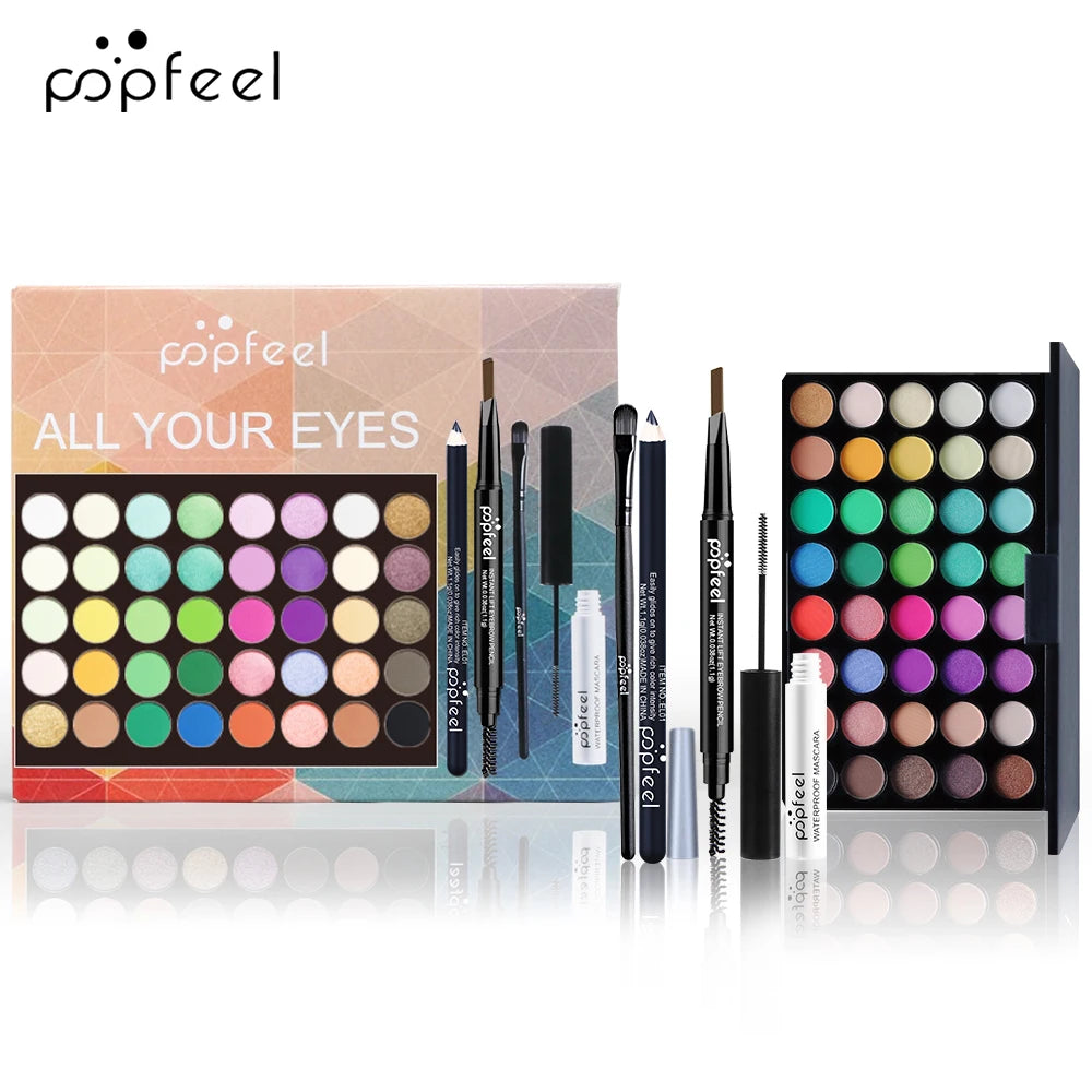 POPFEEL Eye Makeup Set – Complete Eye Beauty Kit with Eyeshadow, Eyeliner, Mascara & More