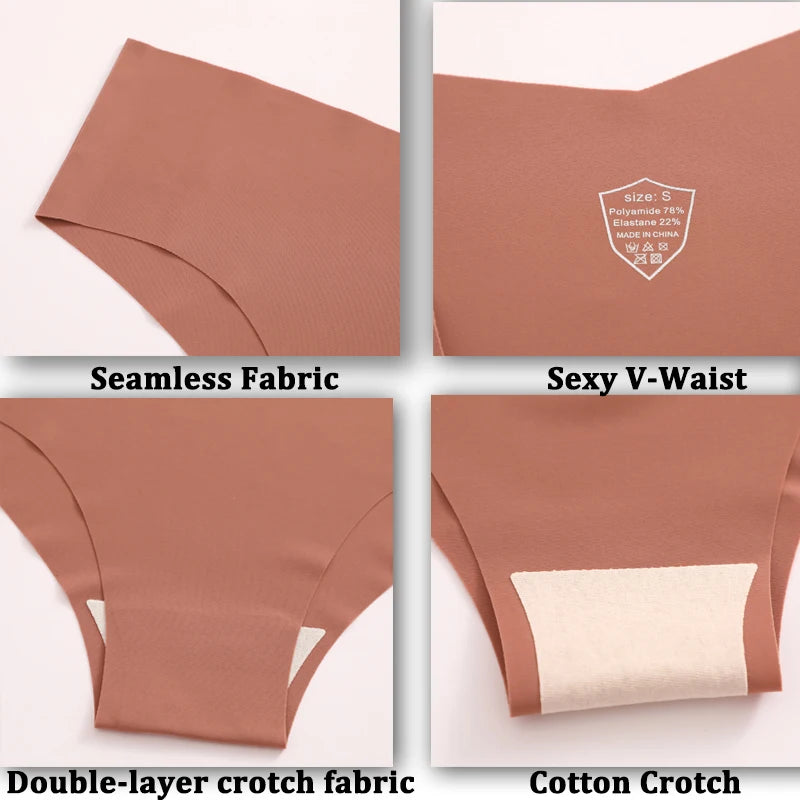 6PCS Set Ultra-Thin Ice Silk Panty – Sexy V-Waist, Seamless & Comfortable Fit