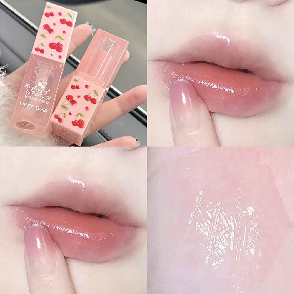 π Gege Bear Cherry Lip Care Set β Hydrating Lip Balm & Oil for Soft, Supple Lips