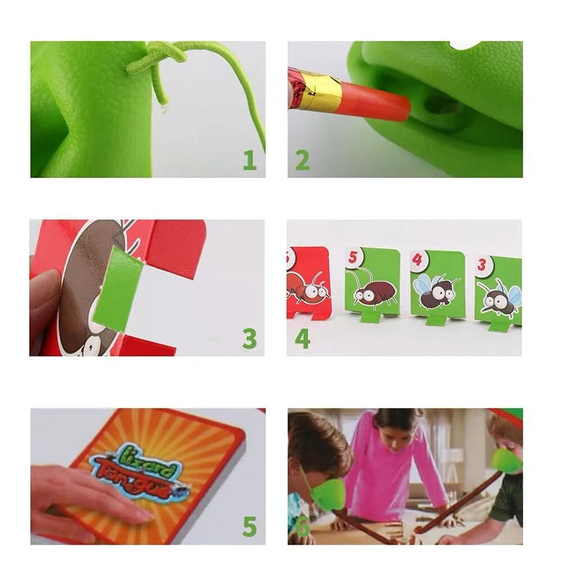 Frog & Lizard Tongue Card Game – Funny Family Party Toy for Kids