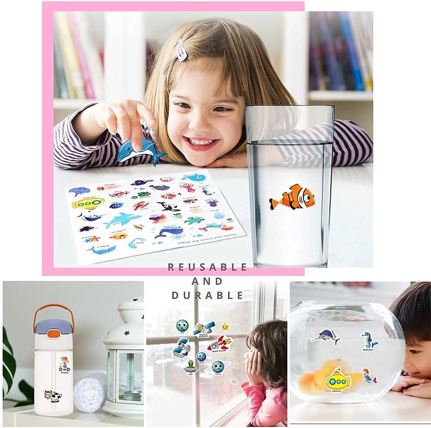 Reusable Sticker Book for Kids – Cute Cartoon Animals & DIY Puzzle Scenes