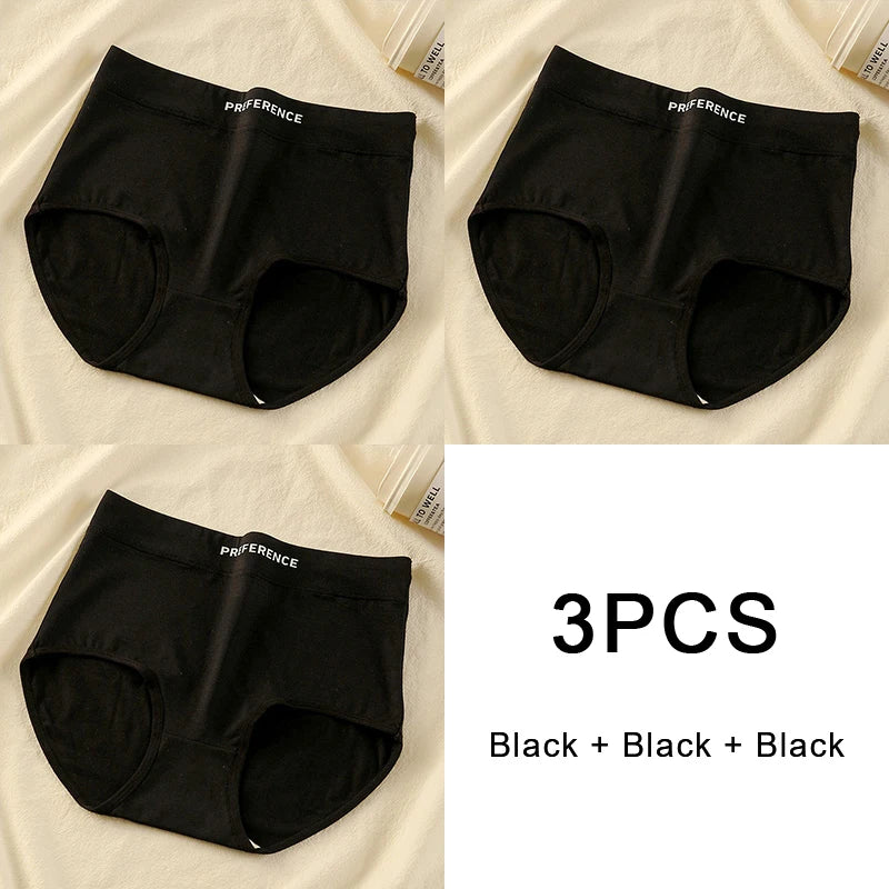 3PCS Set Women's High-Waist Cotton Panty – Soft, Breathable & Comfortable Underwear