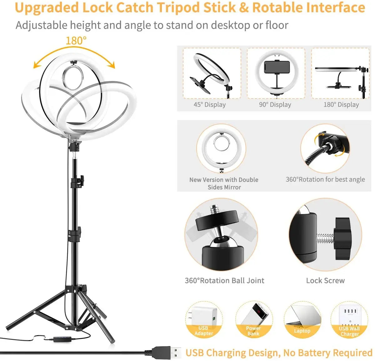 LED Selfie Ring Light with Tripod & Phone Holder – Perfect for YouTube, TikTok & Live Streaming