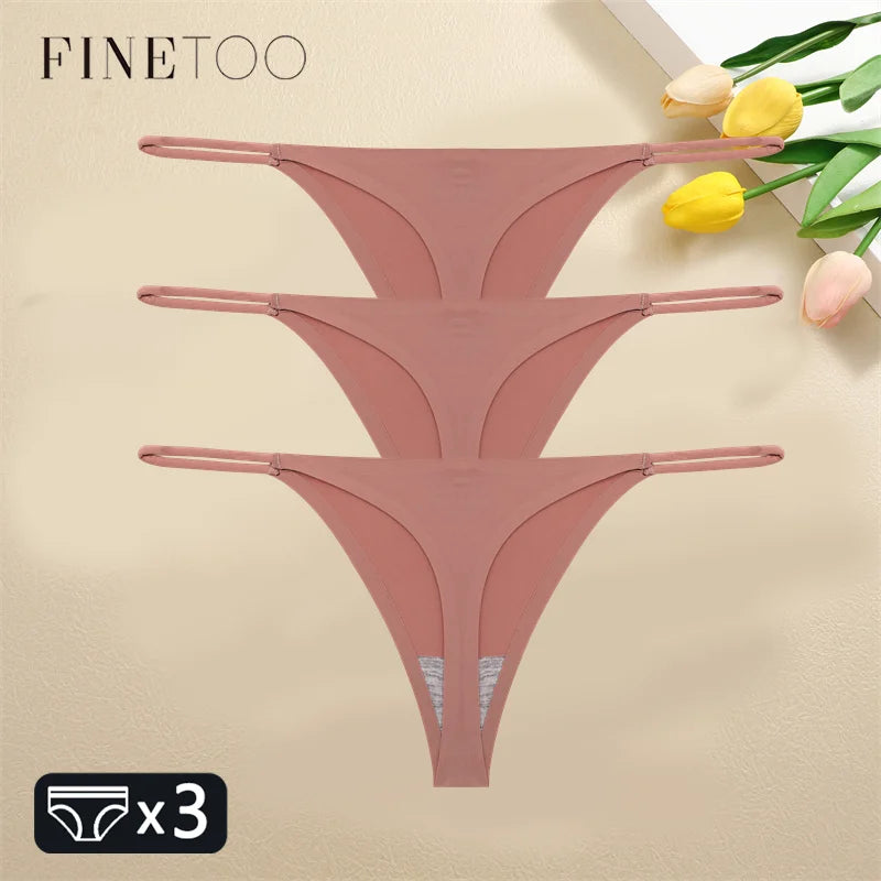 3PCS Set Seamless Thong Panty – Sexy Low Waist Bikini Panty for Women