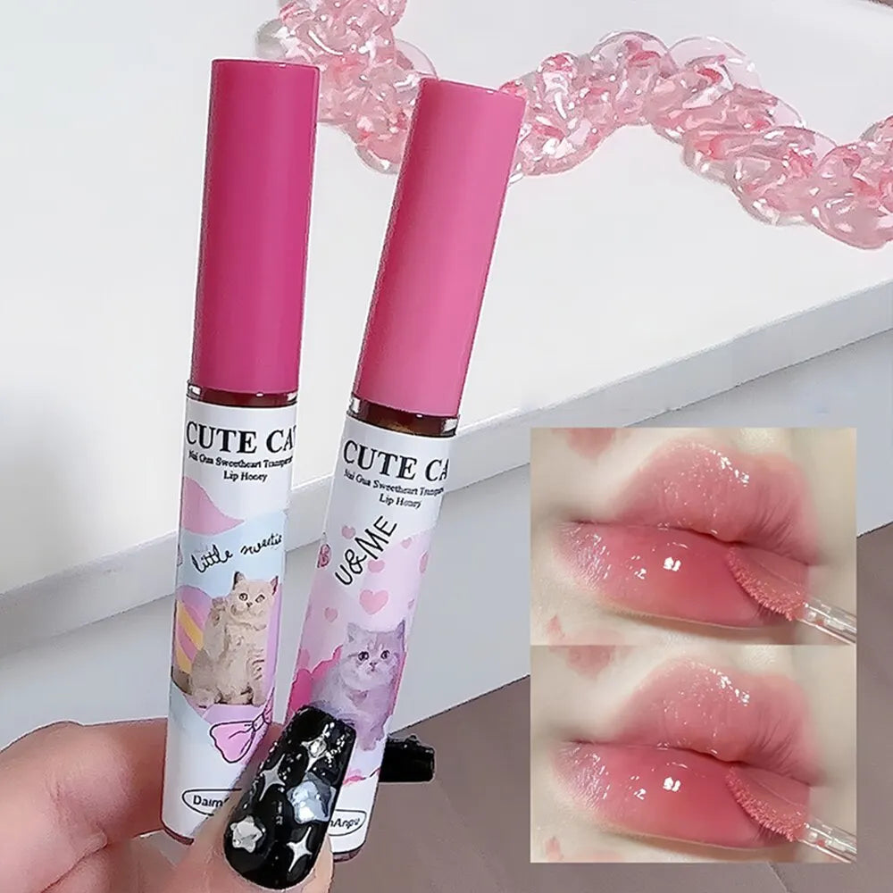 π± Cute Cat Mirror Lip Glaze 6pc Set β Vibrant Shades for Glossy, Hydrated Lips!
