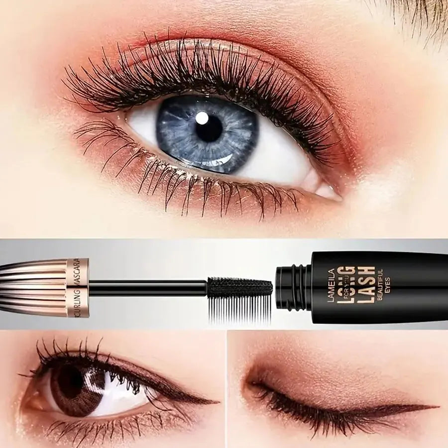 4D Volumizing Mascara – Waterproof, Smudge-Proof, Plump, Curl & Lengthen for All-Day Drama