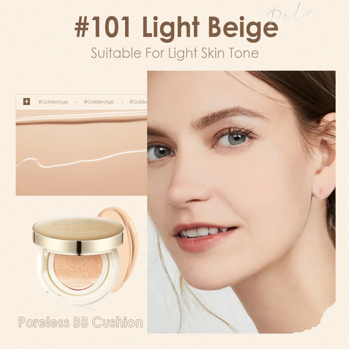 FOCALLURE Air Cushion Poreless BB Cream Foundation
