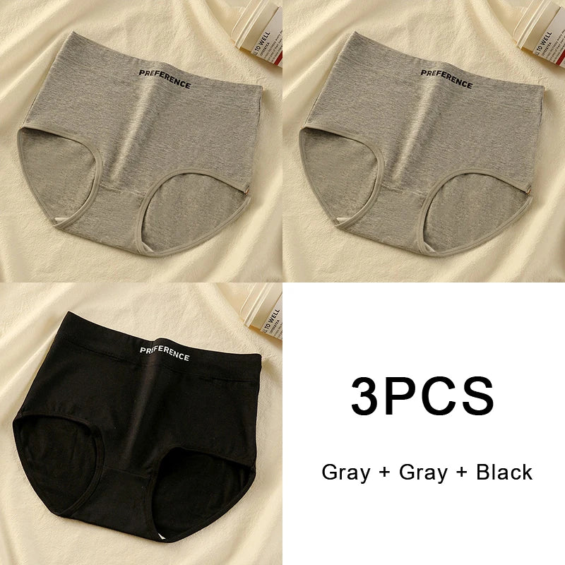 3PCS Set Women's High-Waist Cotton Panty – Soft, Breathable & Comfortable Underwear