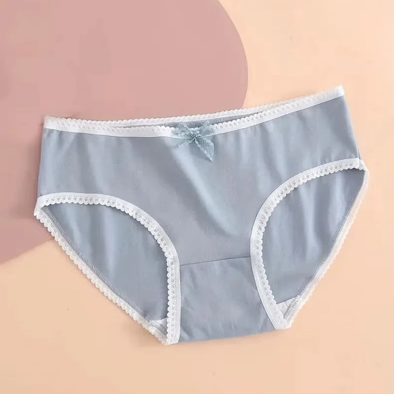 5PCS Set Heart Plaid Briefs Panty – Cute & Comfy Bow Detail Women’s Underwear