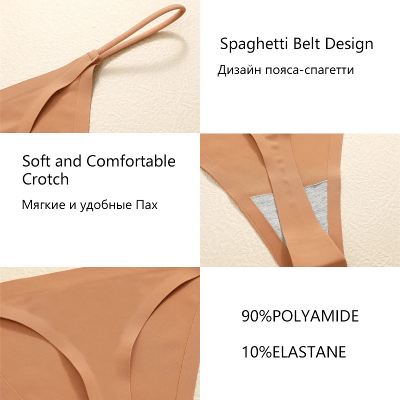 3PCS Set Seamless Thong Panty – Sexy Low Waist Bikini Panty for Women
