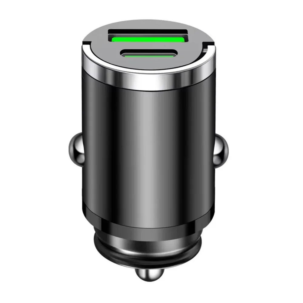 200W Mini Car Charger QC3.0 Fast Charging USB Type-C PD Adapter for iPhone Samsung Huawei, Xiaomi