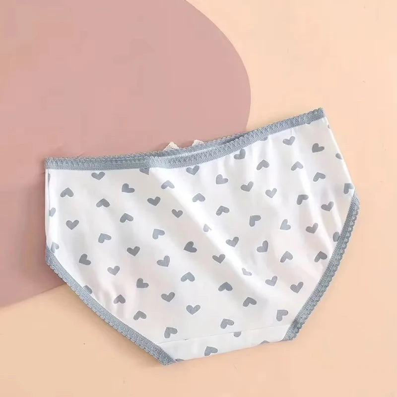 5PCS Set Heart Plaid Briefs Panty – Cute & Comfy Bow Detail Women’s Underwear