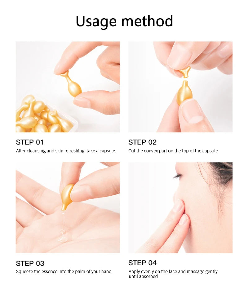20/50Pcs Collagen, Hyaluronic Acid & Vitamin E Capsules Serum – Anti-Wrinkle, Firming & Whitening Skincare