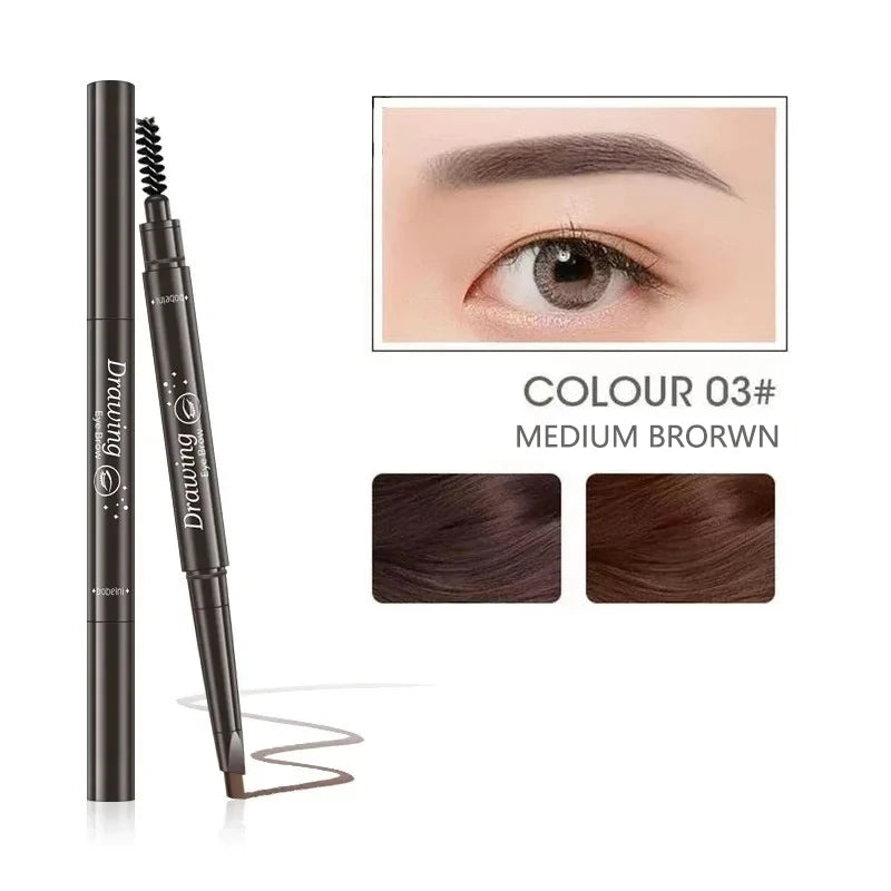 2-in-1 Waterproof Eyebrow Pencil & Brush – Long-Lasting, Natural Brow Makeup