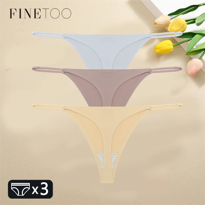 3PCS Set Seamless Thong Panty – Sexy Low Waist Bikini Panty for Women