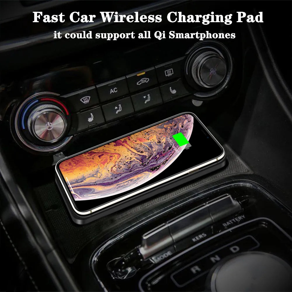 Fast Wireless Car Charger Pad for iPhone 16-12 & Samsung S24/S23 Series