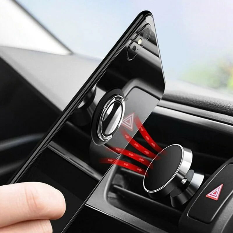360° Rotating Finger Ring Holder for Phone – Magnetic Car Mount & Grip Stand