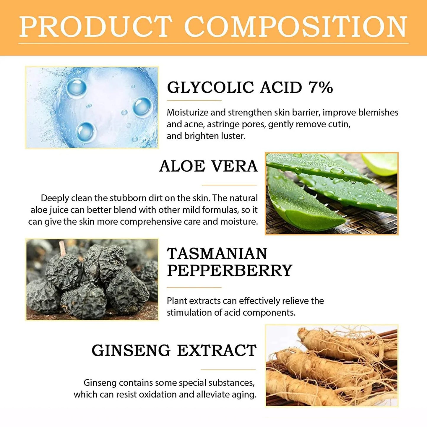 💧 Glycolic Acid 7% Toning Solution –Acne Removal, Deep Cleanse, Moisturize & Skin Repair!(100ml)