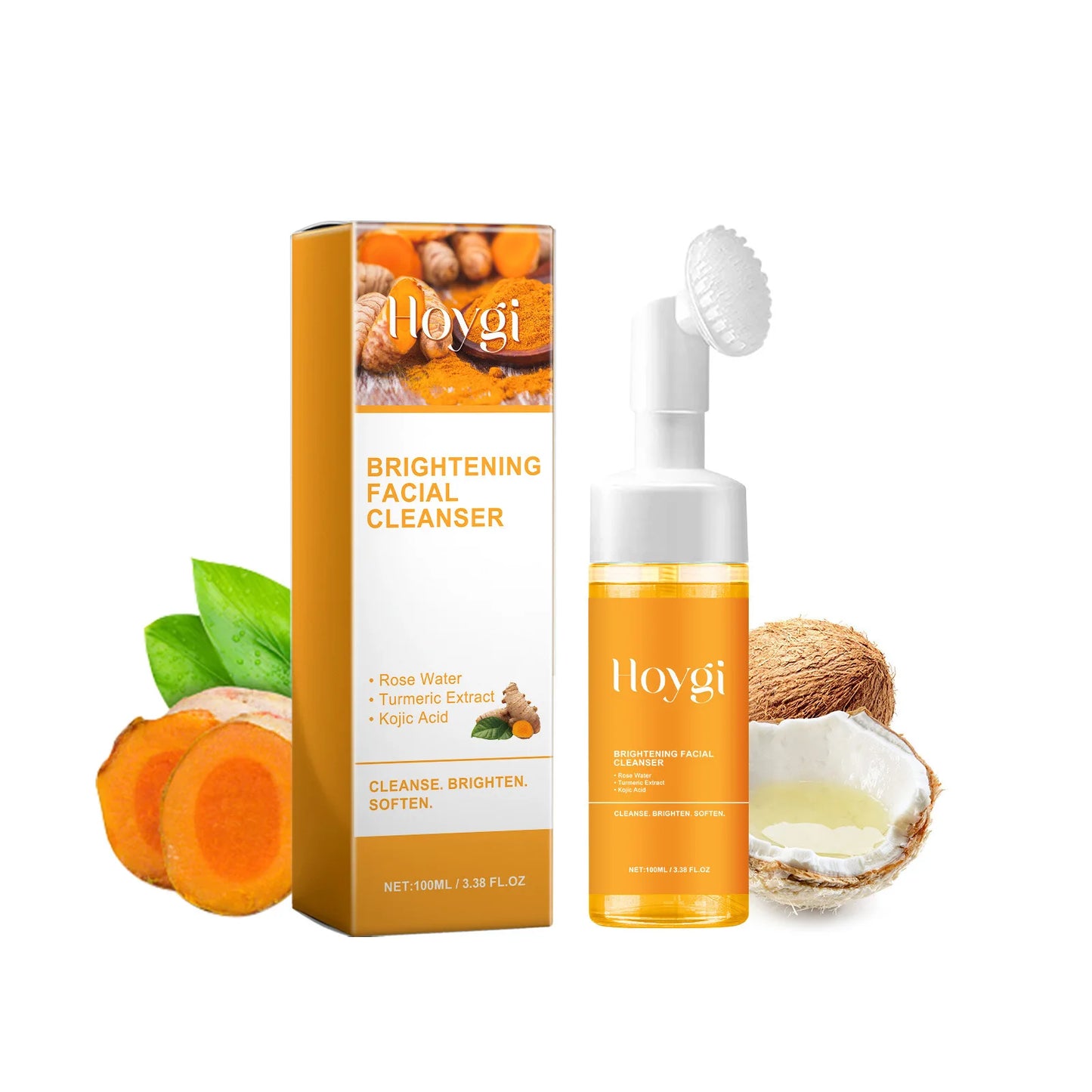 Turmeric Facial Cleanser – Anti-Acne , Pore Cleansing , Oil Control Formula, Skin Brightening, & Rejuvenation Foam Wash