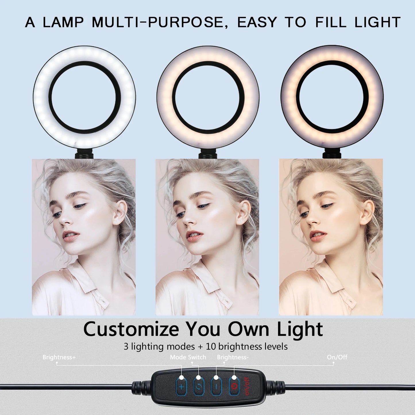 26CM LED Ring Light with Tripod & Remote – Perfect for YouTube, TikTok, and Live Streaming