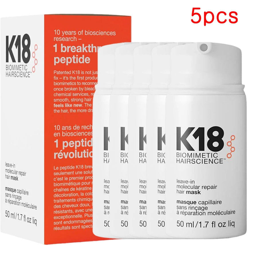 K18 Leave-In Molecular Repair Hair Mask – Deep Keratin Treatment for Damaged Hair & Scalp (1/5 PCS)