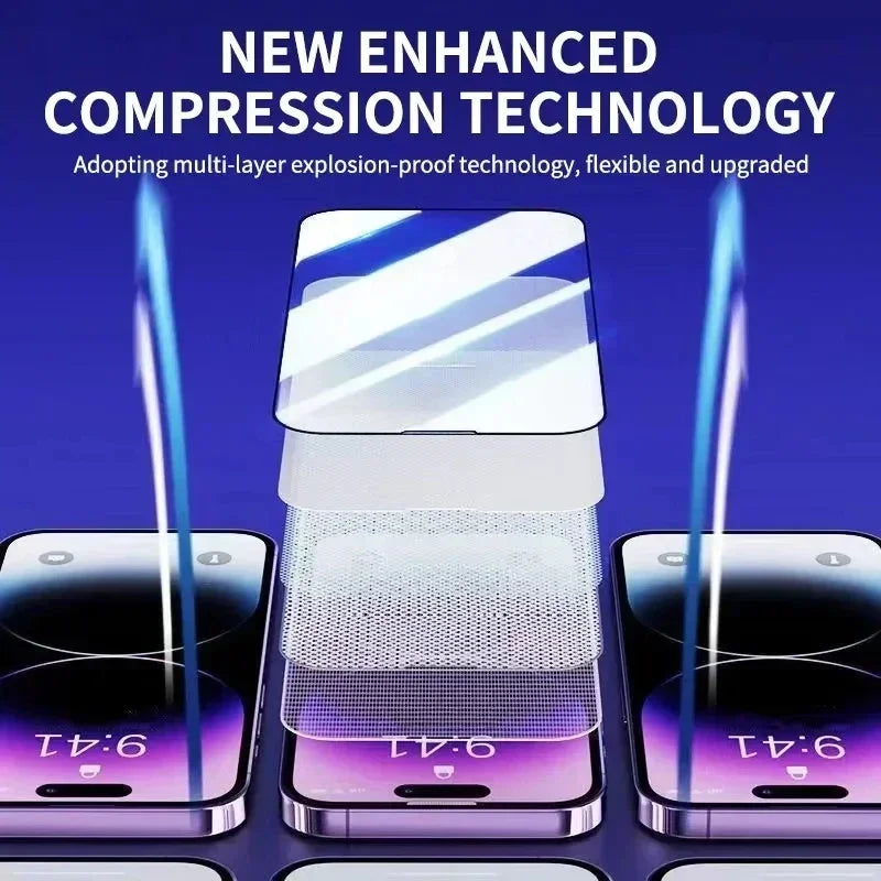 3Pcs Dust-Free Oleophobic Screen Protector for iPhone 13 14 15 Pro Max Mini XR 11 12 Plus 16