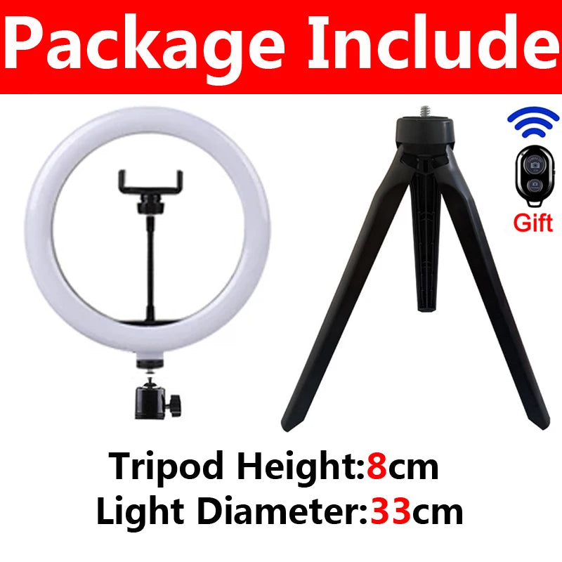 LED Selfie Ring Light with Tripod & Phone Holder – Perfect for YouTube, TikTok & Live Streaming