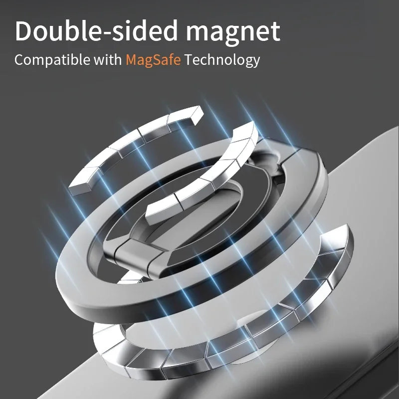 2-in-1 MagSafe Magnetic Phone Ring Holder & Stand – Foldable Grip for All Devices