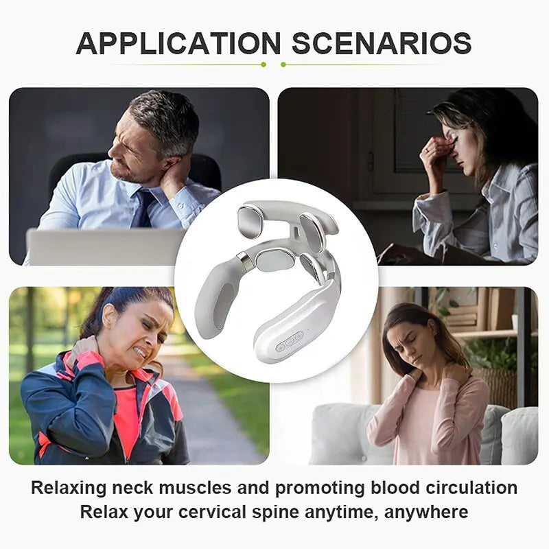 4D Shoulder Neck Vibration Massager – Deep Tissue Vibration & Hot Compress for Cervical Pain Relief