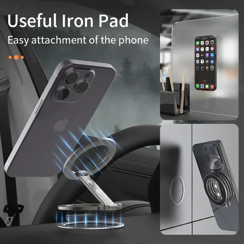 MagSafe Magnetic Phone Ring Stand – 360° Kickstand Grip for iPhone & Android