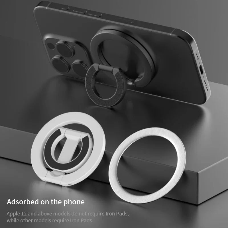 2-in-1 MagSafe Magnetic Phone Ring Holder & Stand – Foldable Grip for All Devices