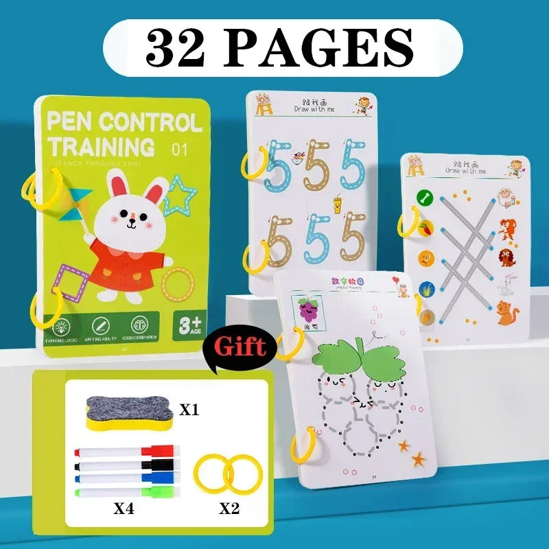 Magical Tracing Workbook – Reusable Handwriting Practice Copybook for Kids