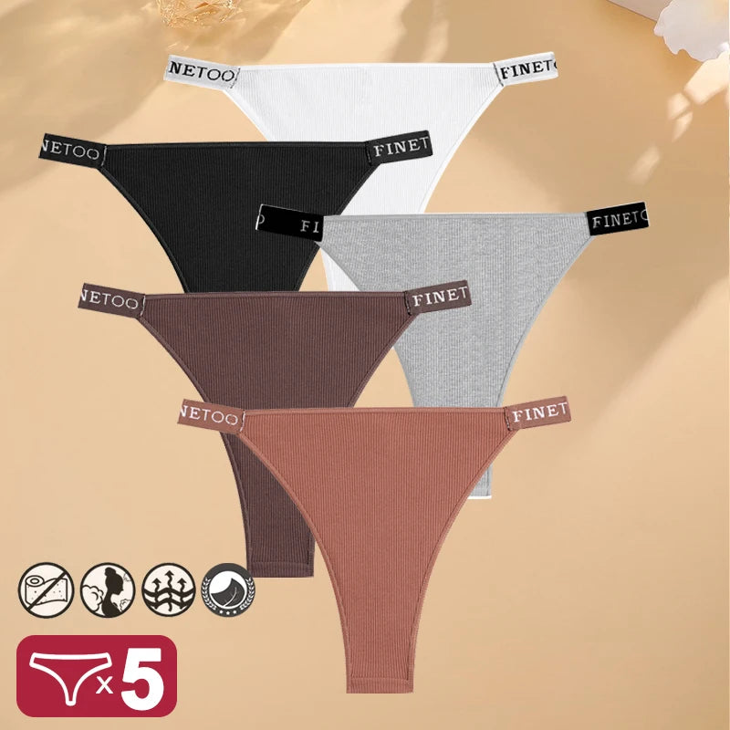 5PCS Set Low-Waist Cotton Panty – Comfortable & Stylish Lingerie Set