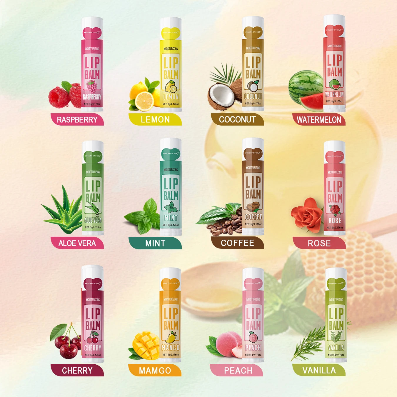 36PCS Moisturizing Lip Balm Set – Hydrating & Brightening for Soft, Smooth Lips