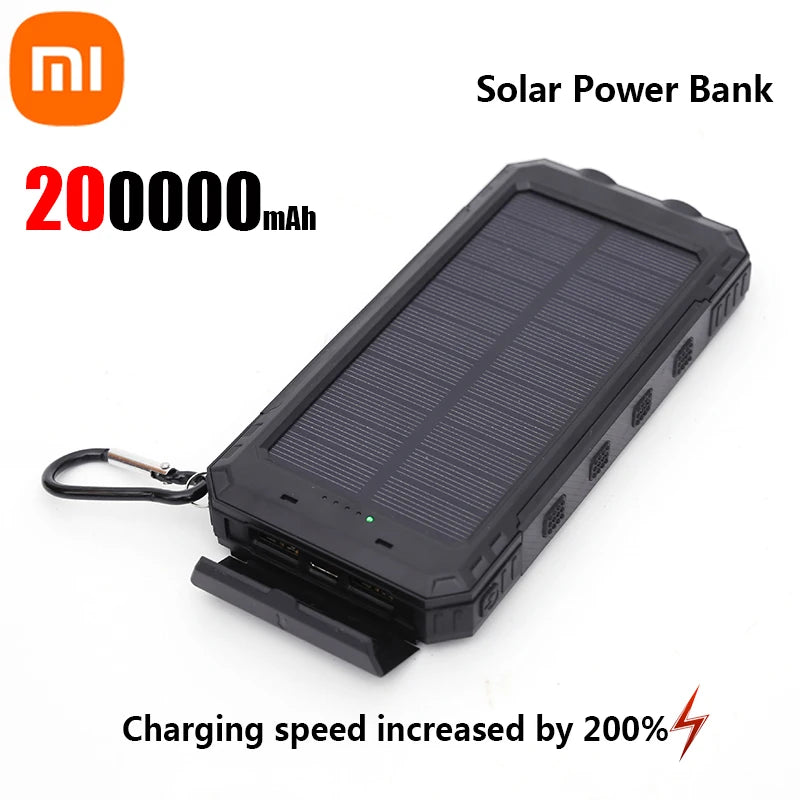 Xiaomi 200000mAh Solar Power Bank – Ultra High Capacity Fast Charging for iOS & Android