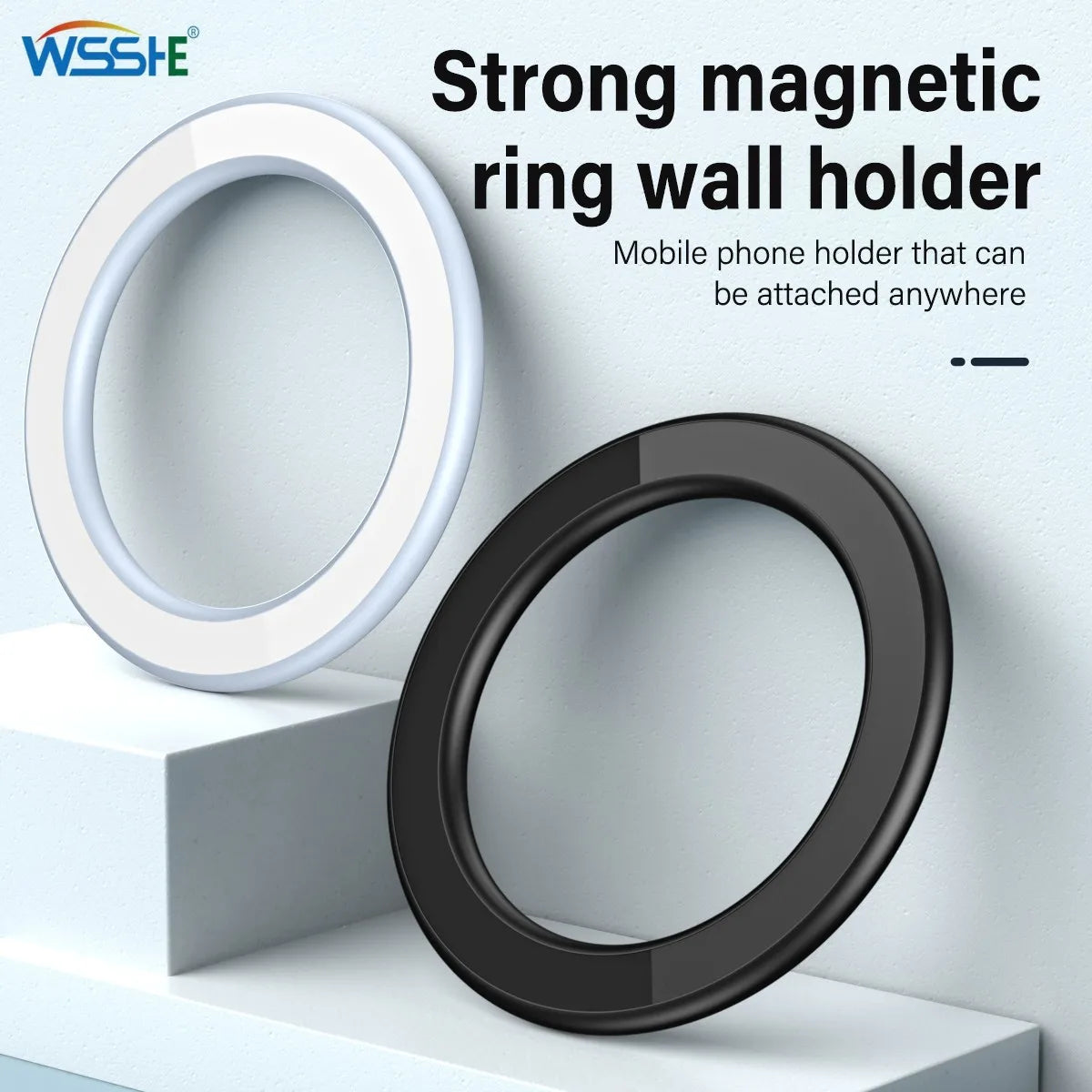 MagSafe Magnetic Phone Ring Wall Holder– Wall/Car Mount Stand for iPhone & Tablets