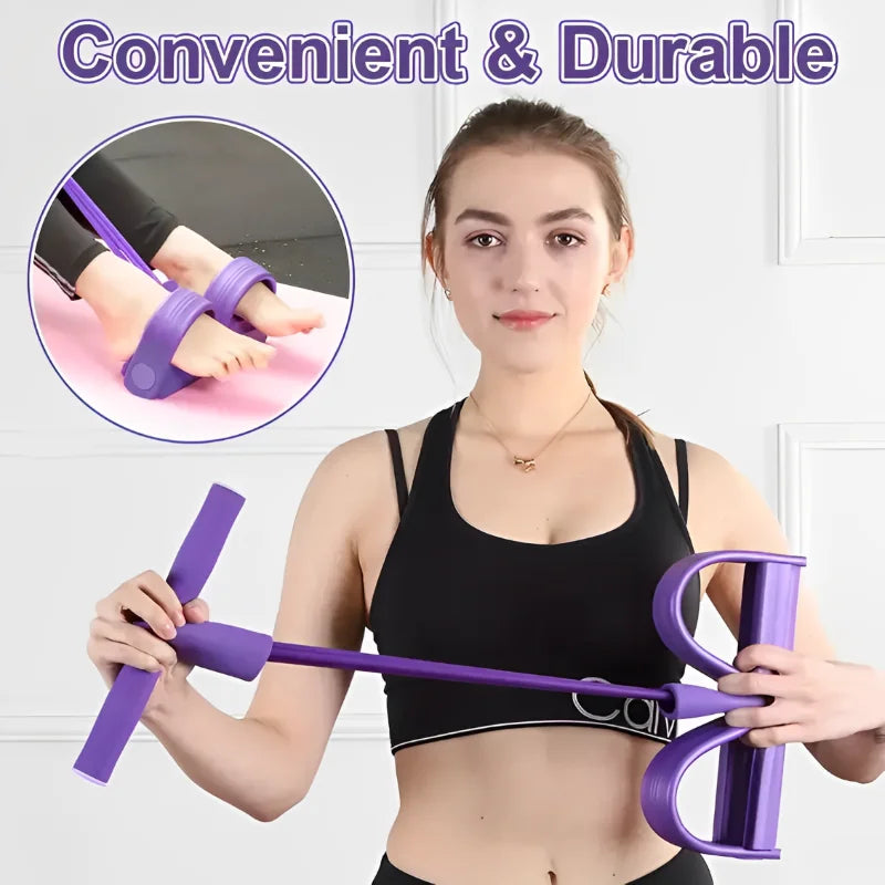 4-Tube Elastic Yoga Pedal Puller Resistance Band – Full-Body Strength Training & Yoga Exercise Equipment