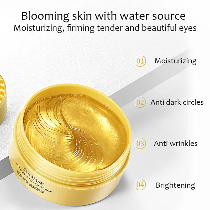 60pcs BIOAQUA Collagen Eye Masks – Hydrate, Firm & Brighten