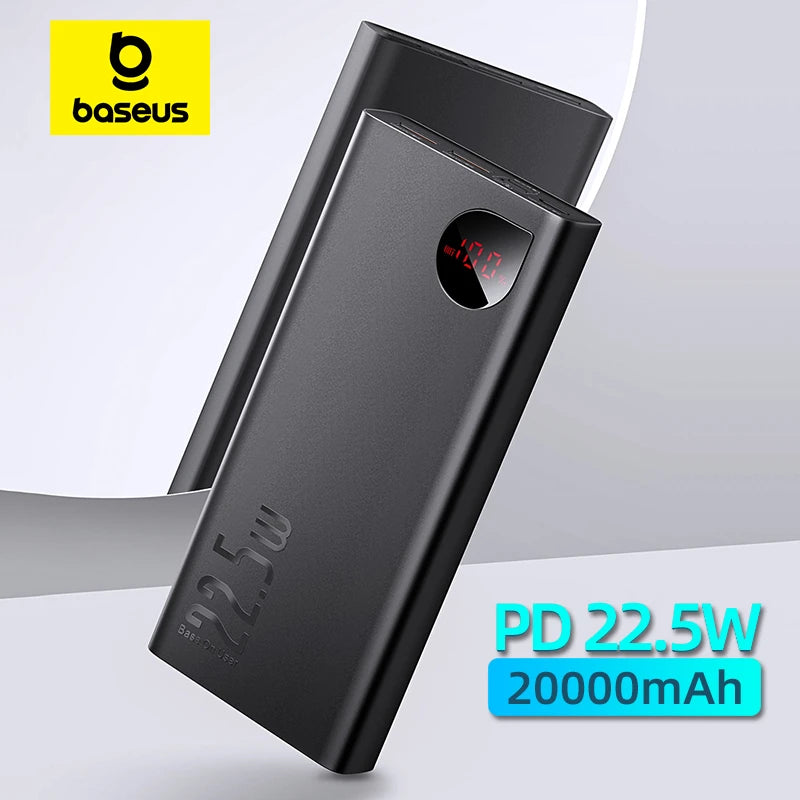 Baseus 20000mAh Power Bank 22.5W Fast Charging Type-C External Battery for Smartphones , Laptops & Tablets