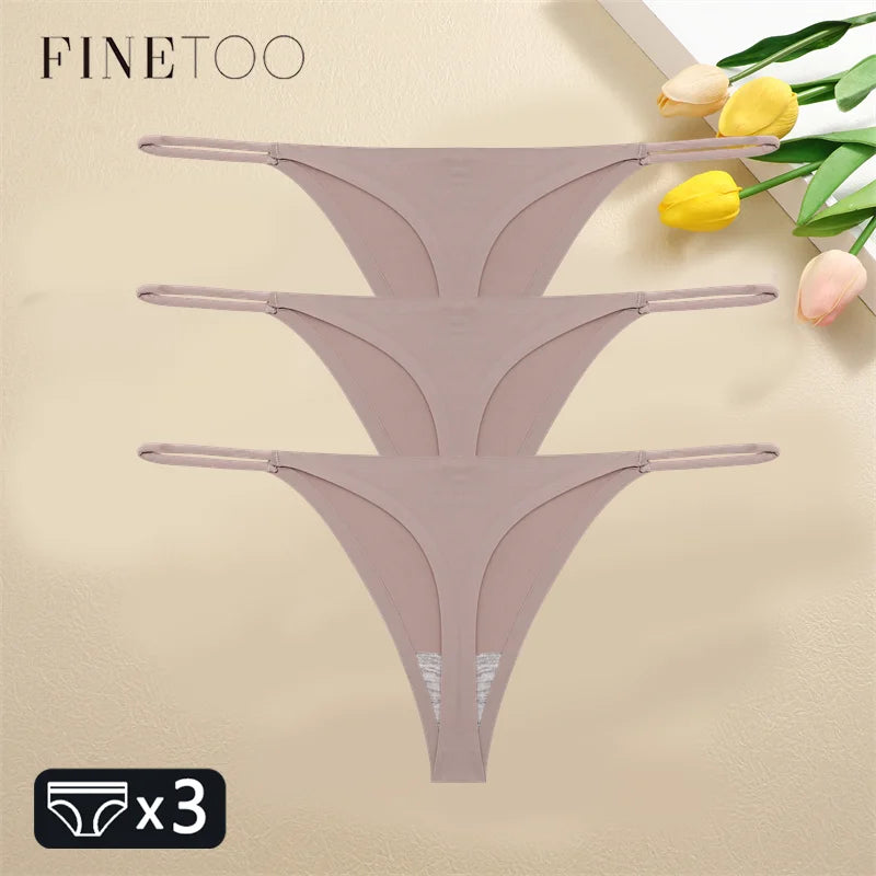 3PCS Set Seamless Thong Panty – Sexy Low Waist Bikini Panty for Women