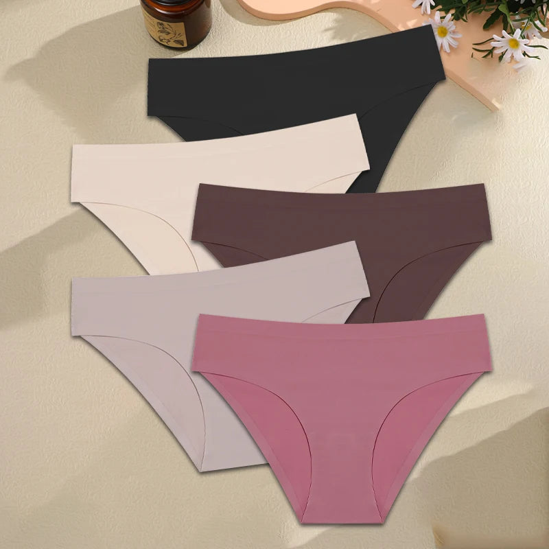 5PCS Set Seamless Ice Silk Panty – Ultra Soft & Invisible Comfort