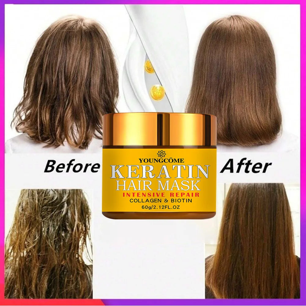 Keratin. Collagen & Biotin Hair Mask – Deep Repair & Nourishment for Dry, Damaged Hair
